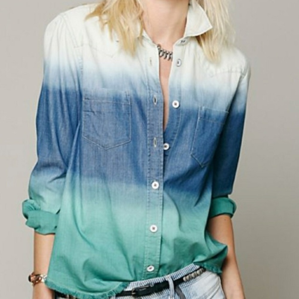 Free People Ombré button down
